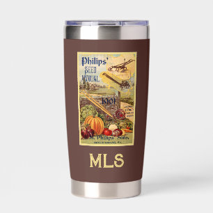 Seed Packet Catalog Vegetable Farm Vintage Initial Insulated Tumbler