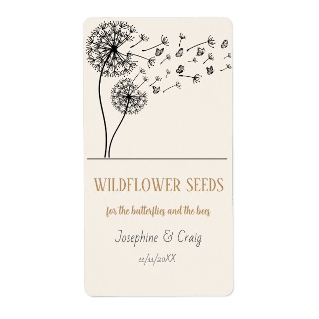 Seed Packet Étiquettes mariage Faveurs (Devant)