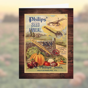 Seed Packet Farm Catalog Vintage Art Folded Note Card