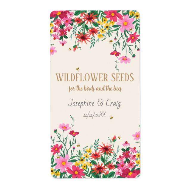 Seed Packet Labels Wedding Favours (Front)
