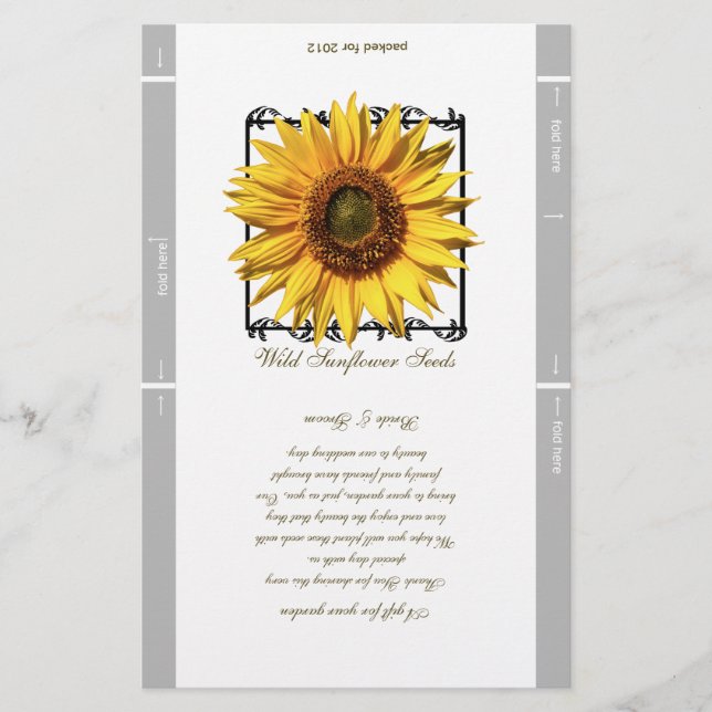 Seed Packet Template Wedding Favour (Front)