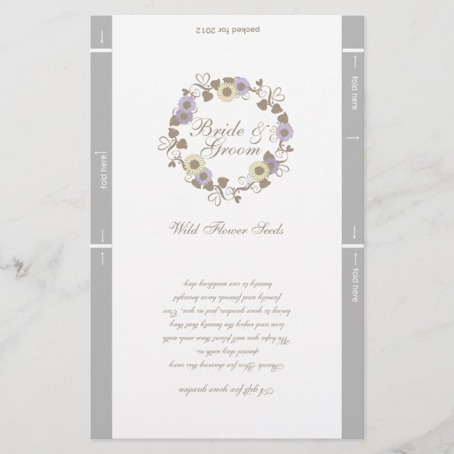 Seed Packet Template Wedding Favour (Front)