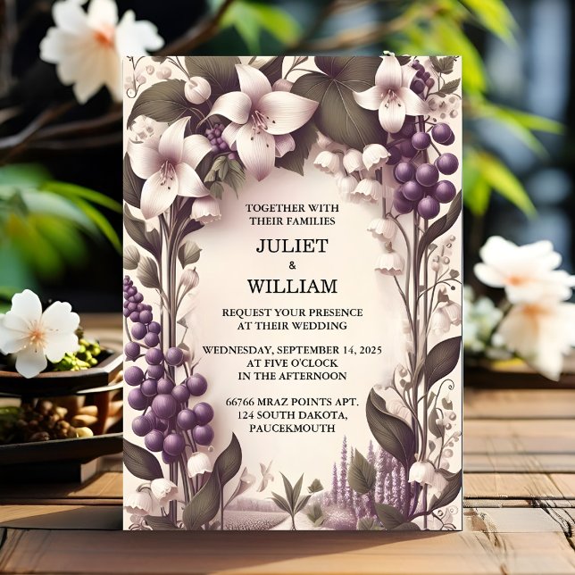Seed Rural Farm Wood Fruit Ivy Vineyard Wedding Invitation (Creator Uploaded)