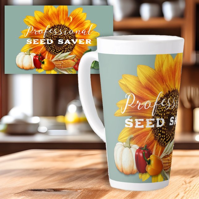 Seed Saver Vegetable Border Custom Latte Mug (Creator Uploaded)