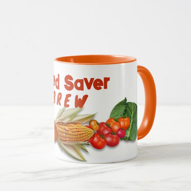 Seed Saver Vegetable Border Custom Mug (Front Right)
