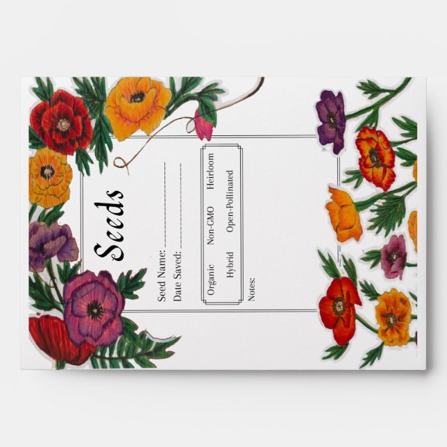 Seed Storage Packet Envelope (Front)