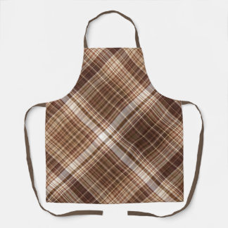 Seeds and Nuts Brown Plaid Apron