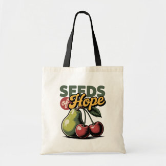 Seeds of Hope Pear Cherry Retro Christian Tee Tote Bag