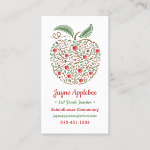 Seeds of Knowledge Teacher's Apple Business Card