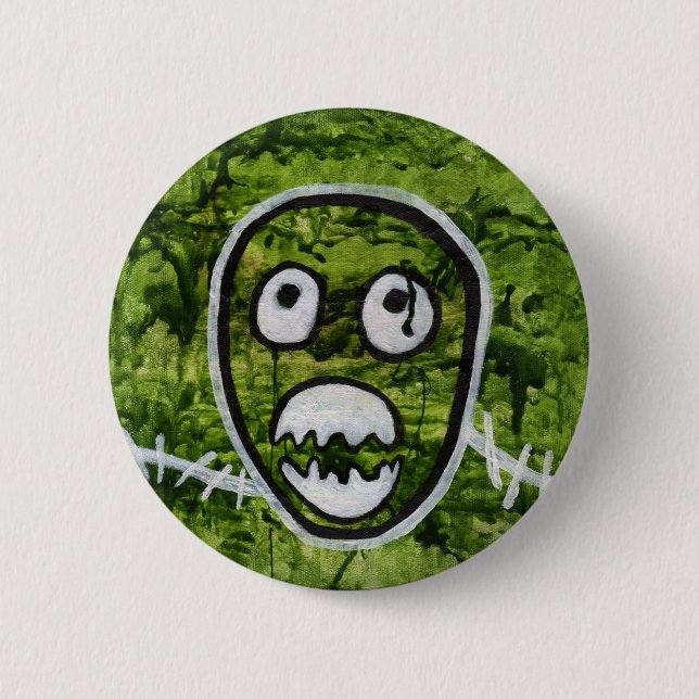 Seedy Pete Skull Odd Whimsical Monster Art Quirky 2 Inch Round Button (Front)