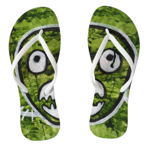 Seedy Pete Skull Odd Whimsical Monster Art Quirky Flip Flops