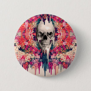 Seeing Colour Melting Sugar Skull 2 Inch Round Button
