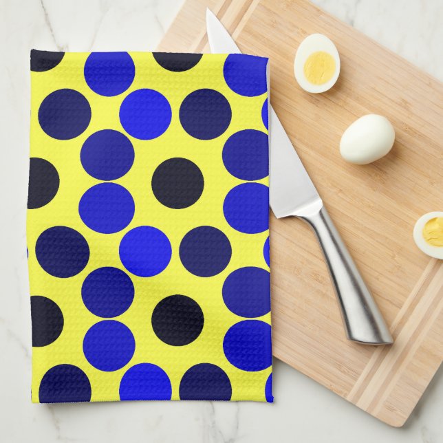 Seeing Dots Black and Blue Kitchen Towel (Quarter Fold)