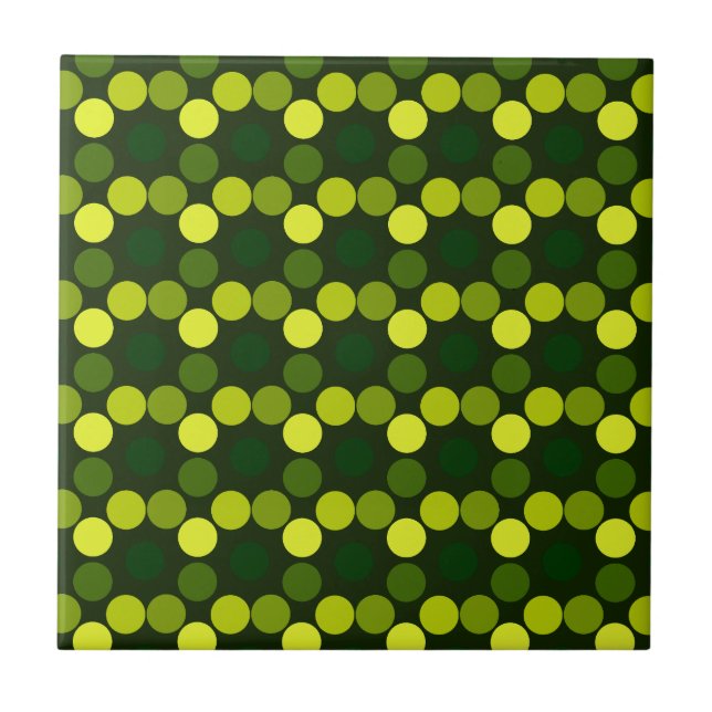 Seeing Dots Lemon Lime Ceramic TIle (Front)
