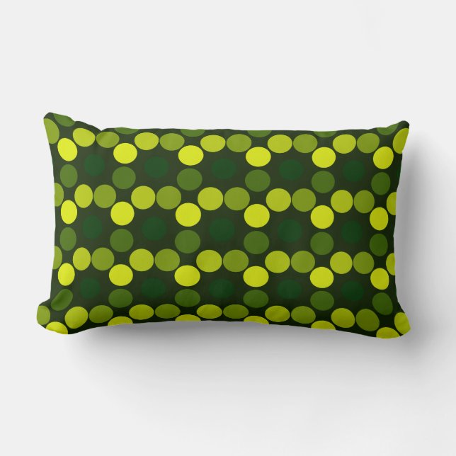 Seeing Dots Lemon Lime Lumbar Pillow (Front)