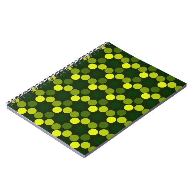 Seeing Dots Lemon Lime Spiral Notebook (Left Side)