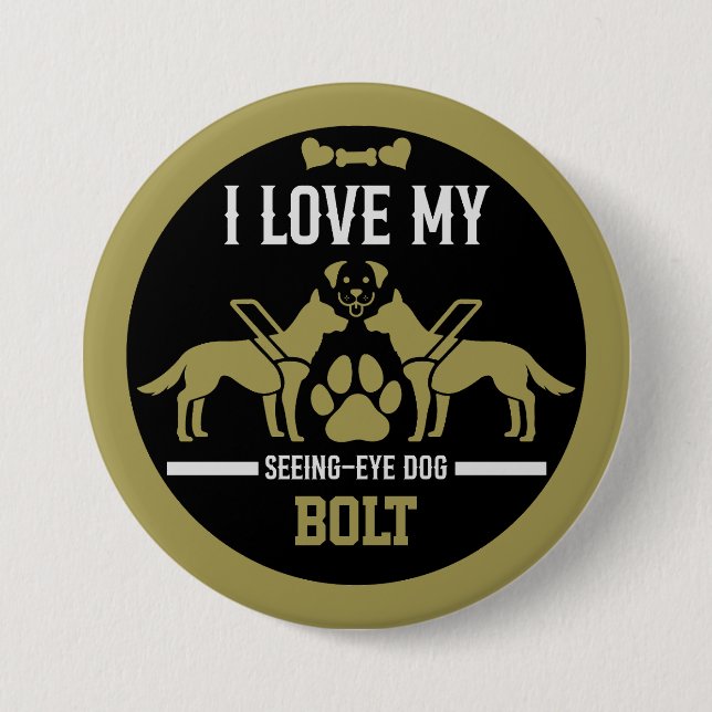 Seeing Eye Dog Gift 3 Inch Round Button (Front)