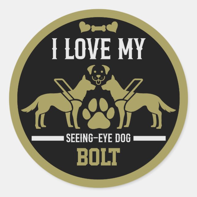 Seeing Eye Dog Gift Classic Round Sticker (Front)