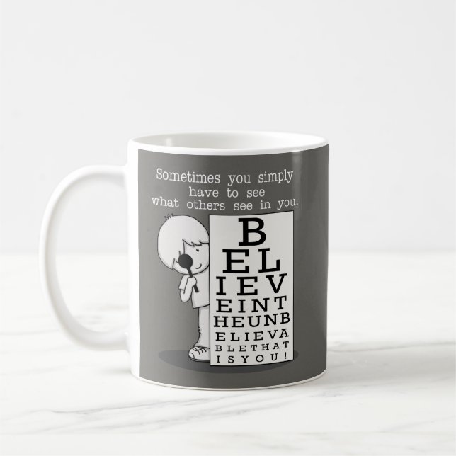 Seeing is Believing-Eye Chart Coffee Mug (Left)