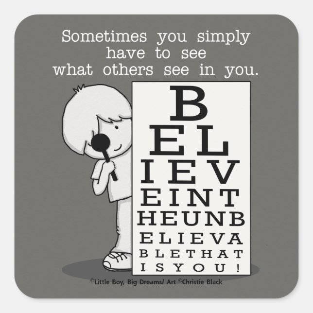 Seeing is Believing-Eye Chart Square Sticker (Front)