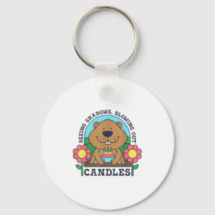Seeing Shadows Blowing Out Candles Groundhog Birth Keychain