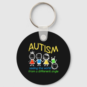 Seeing The World At A Different Angle Autism Keychain