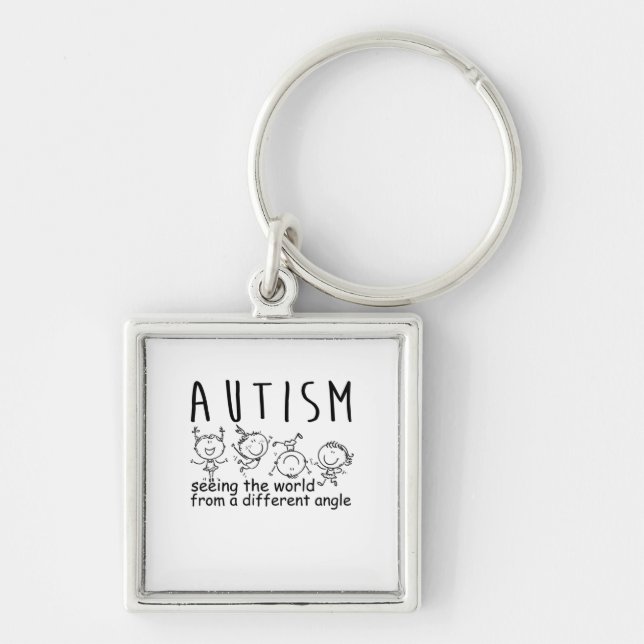 Seeing The World At A Different Angle Autism Keychain (Front)