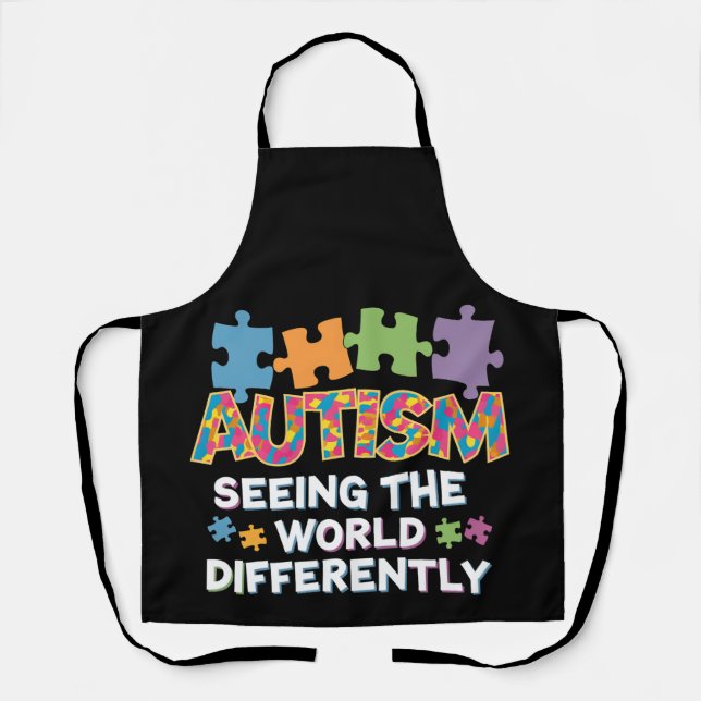 Seeing the World Differently Autism Awareness Apron (Front)