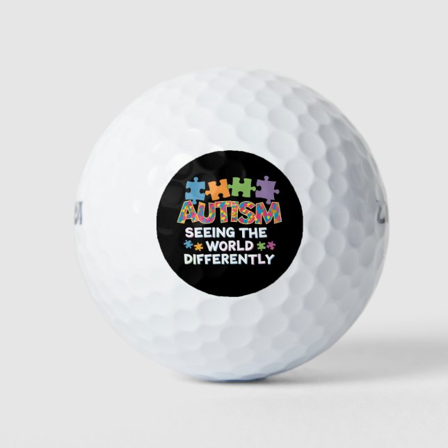Seeing the World Differently Autism Awareness Golf Balls (Front)