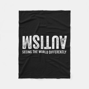 Seeing The World Differently Autism Awareness Men Fleece Blanket