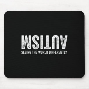 Seeing The World Differently Autism Awareness Men Mouse Pad