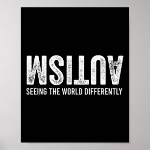Seeing The World Differently Autism Awareness Men Poster
