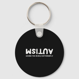 Seeing The World Differently Autism Upside Down  Keychain
