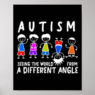 Seeing The World From A Different Angle Autism Awa Poster