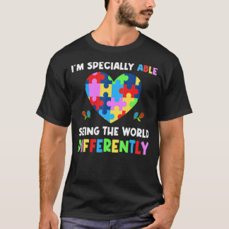 Seeing World Differently Puzzle Heart Kind Autism T-Shirt
