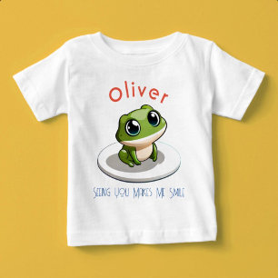 Seeing You Makes Me Smile Custom Name Baby T-Shirt