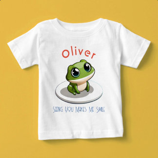 Seeing You Makes Me Smile Custom Name Baby T-Shirt