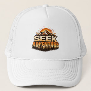 Seek Adventure Vintage Mountain Adventure Outdoor Trucker Hat