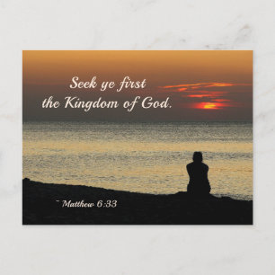 Seek First Kingdom of God, Matthew 6:33 Ocean Postcard