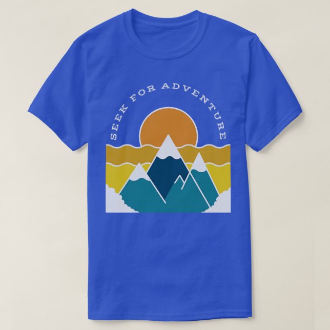 Seek For Adventure Retro Mountains Hiking Outr T-Shirt (Design Front)