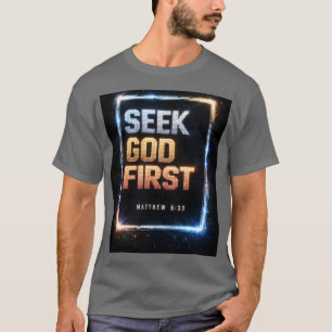 Seek God First – Cosmic Glow T-Shirt (Matthew 6:33