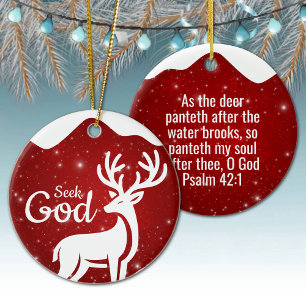 Seek God Religious Holiday ⛪️ 🎄 Ceramic Ornament