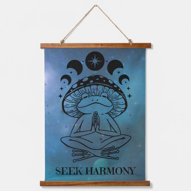 Seek Harmony Yoga Frogs Hanging Tapestry (Front)