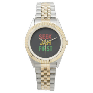 Seek Jah First Rastafarian Reggae Rasta Colors Watch