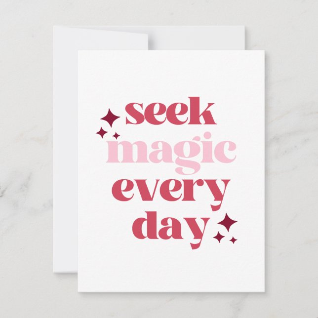 Seek Magic | Inspirational Quote Card (Front)