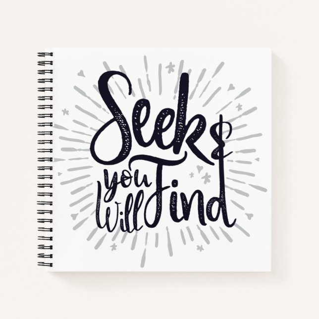 Seek & You Will Find Gospel Sayings Scripture Art Notebook (Front)