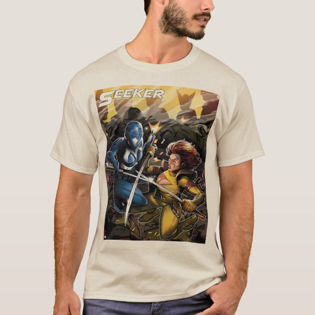 Seeker V1 design basic t-shirt (Front)