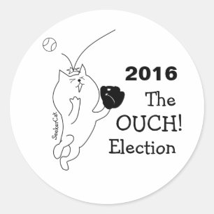 SeekerCat Ouch Election Classic Round Sticker