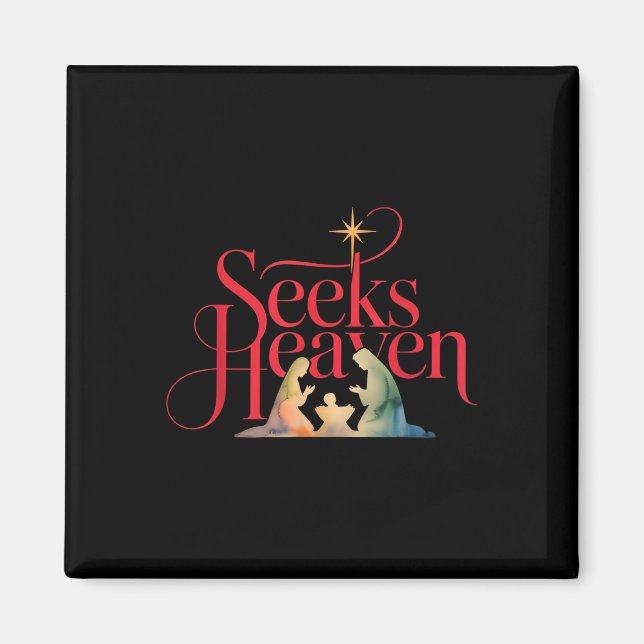 Seeks Heaven Nativity Scene Funny 67 Meme Christia Magnet (Front)
