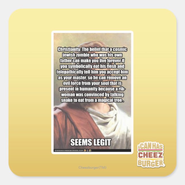 Seems Legit Square Sticker (Front)